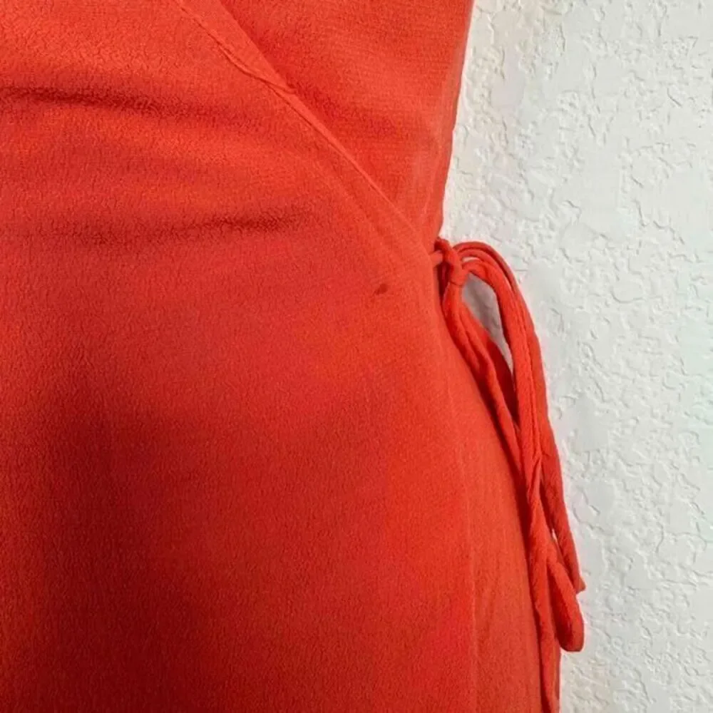 Majorelle Dress Women's XS Red Sleeveless Spaghetti Strap V Neck‎ Classic Wrap